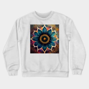 Mandala flower with abstract background oil painting style Crewneck Sweatshirt